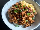 A picture of Tofu Soboro & Mushroom Rice Bowl.