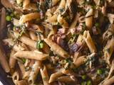 A picture of Chicken, Mushroom & Spinach Pasta.