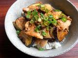 A picture of Ginger Pork & Eggplant Rice Bowl.