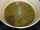 A picture of Rasam (spicy tomato and coriander stew).