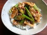 A picture of Okra & Pork Rice Bowl.