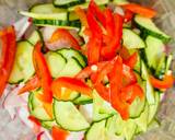 A picture of step 2 of Vegetable salad with radish, cheese and nuts.