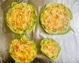 A picture of step 1 of Tuna (fillet), baked on cabbage steaks, with cheese.