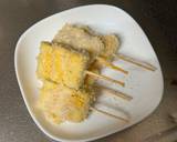 A picture of step 3 of Japanese Kushiage (deep fried Japanese Leek skewers).