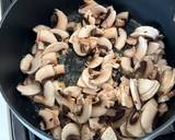 A picture of step 2 of Miso mushroom spaghetti.