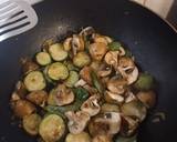 A picture of step 2 of Courgettes, shallots, chestnut mushrooms.