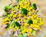 A picture of step 3 of Broccoli Salad with Tuna, Arugula and lentils.