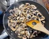 A picture of step 2 of Mushroom and Bean Pesto Pasta.